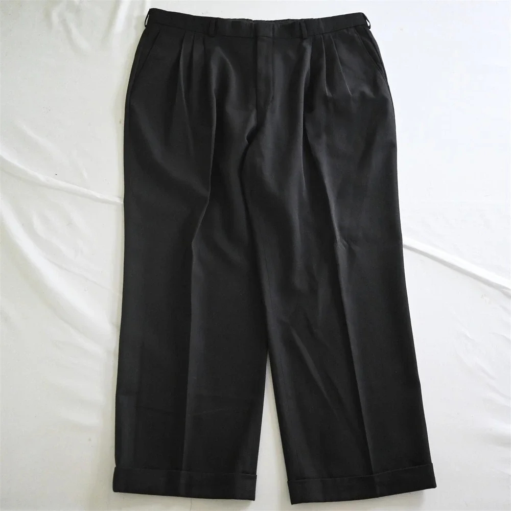 Vtg Levi's 38x29 Black USA Made Black Pleated Cuffed Mens Dress Pants‎